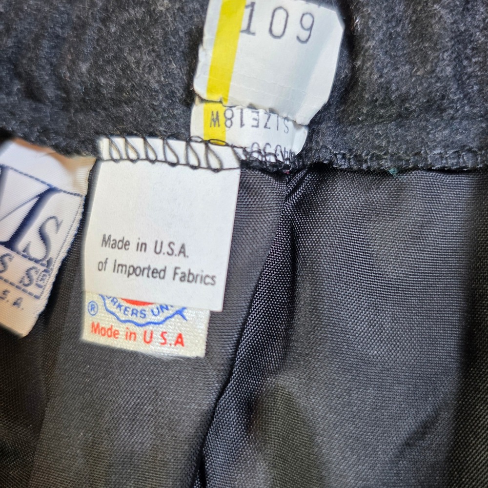 Vintage Ms Russ Charcoal Gray High Waisted Trousers Made in USA Size 18W Retro - Picture 4 of 8